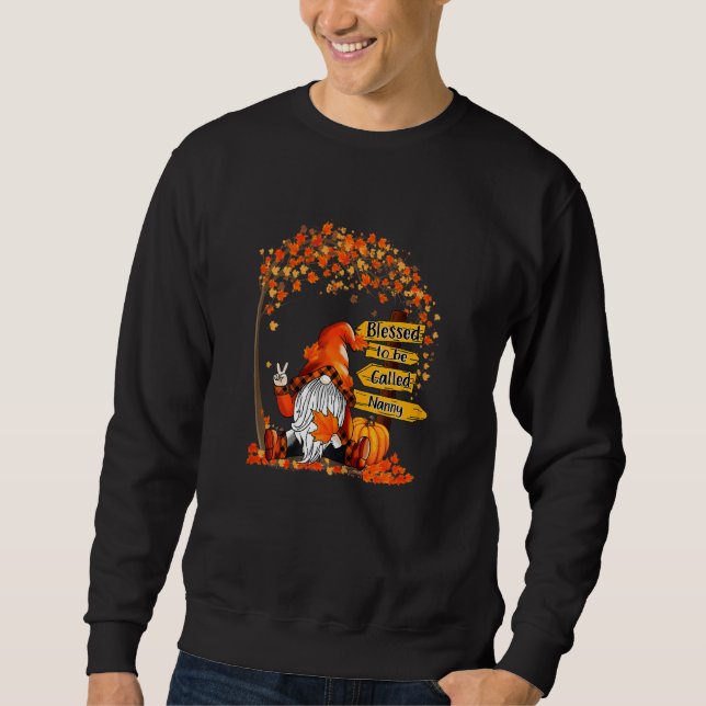 Womens Thankful Blessed To Be Called Nanny Pumpkin Sweatshirt (Front)
