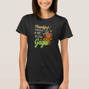 Womens Thankful Grateful Blessed Gaga Autumn Fall T-Shirt