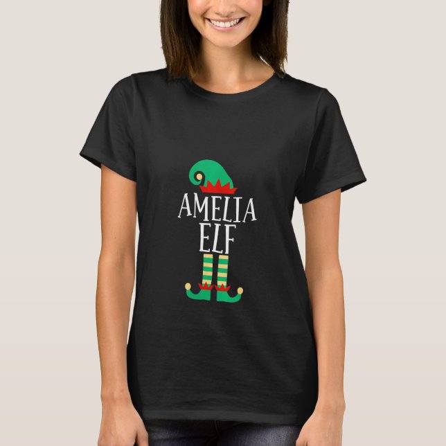 Womens The Amelia Elf Funny Family Matching Christ T-Shirt (Front)