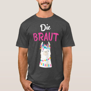 Womens The Bride Team Bride Sweet Llama Alpaca JG T-Shirt