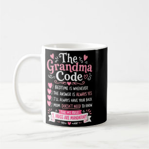 Womens The Grandma Code Funny Grandmother Rules Coffee Mug