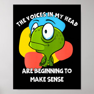 Womens The Voices In Head Funny Humour Quote Poster