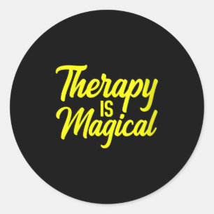 Womens Therapy Is Magical Therapist Mental Health  Classic Round Sticker