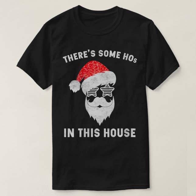 Womens There's Some Hos In This House VNeck  T-Shirt (Design Front)