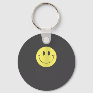 Womens Think Happy Be Happy Smile Face Motivationa Key Ring