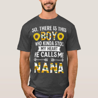 Womens This boy calls me Nana Grandmother  T-Shirt