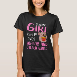 Womens This Girl Really Loves Koalas And Chicken W T-Shirt