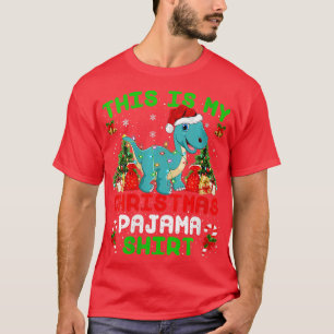 Womens This Is My Christmas Pajama Brontosaurus C T-Shirt