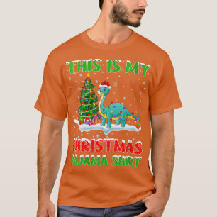 Womens This Is My Christmas Pajama  Brontosaurus C T-Shirt