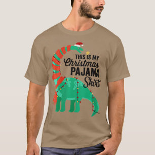 Womens This is my Christmas Pajama Dinosaur Bront T-Shirt