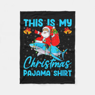 Womens This Is My Christmas Pajamas Funny Santa Ri Fleece Blanket