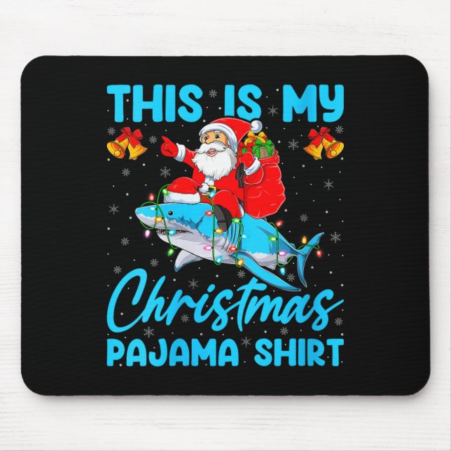 Womens This Is My Christmas Pajamas Funny Santa Ri Mouse Pad (Front)