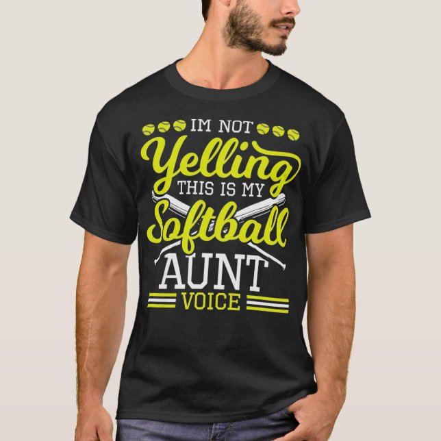 Womens This Is My Softball Aunt Voice  Women Softb T-Shirt (Front)