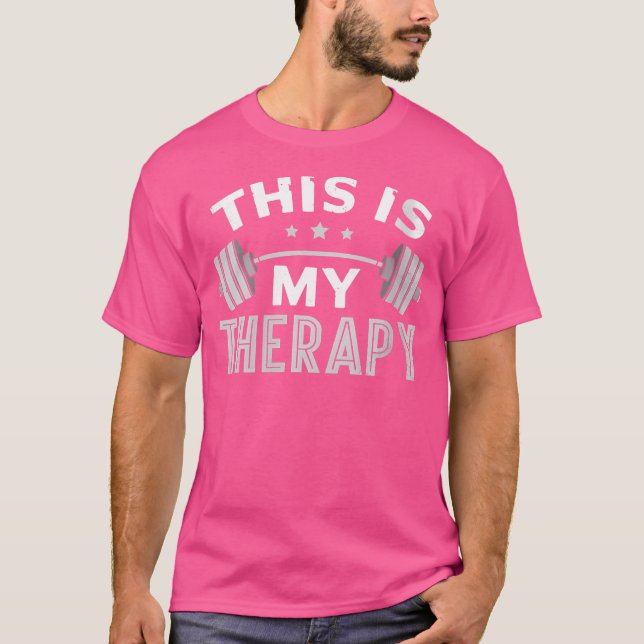 Womens This Is My Therapy - Barbell - Funny Gym Wo T-Shirt (Front)