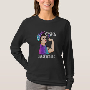 Womens Thyroid Warrior Unbreakable Thyroid Awarene T-Shirt