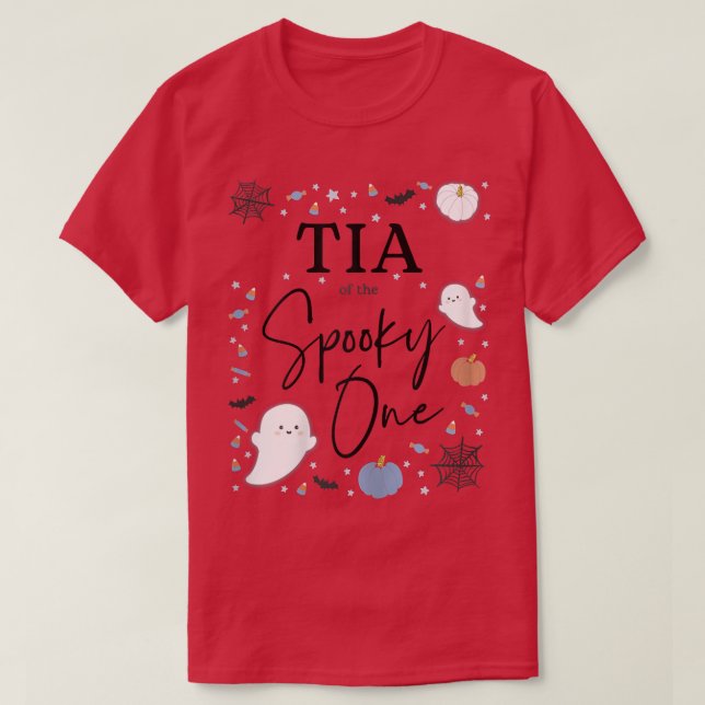 Womens Tia of the Spooky One First Birthday Blue B T-Shirt (Design Front)