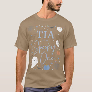 Womens Tia of the Spooky One First Birthday Blue B T-Shirt