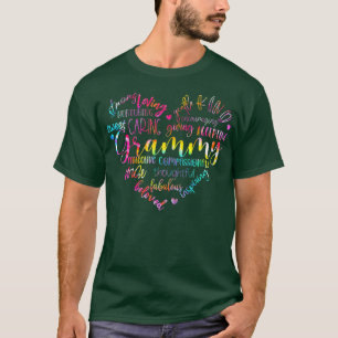 Womens Tie Dye Grammy Heart Funny Grandma Mother's T-Shirt