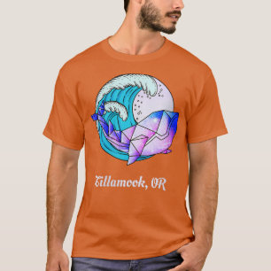 Womens Tillamook OR Japanese Paint Geometric Orca T-Shirt