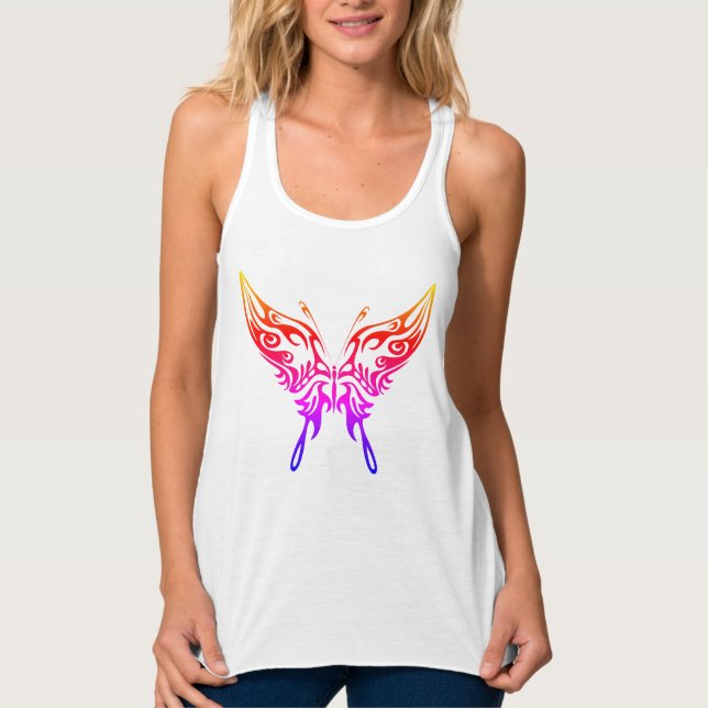 Women's Top, 'Butterfly Aura' design Singlet (Front)