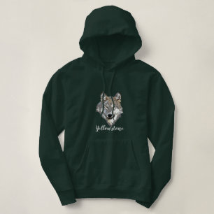 Women's Top Hooded Sweatshirt Yellowstone Wolf