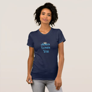 Women's Top T-Shirt-Jesus Loves You