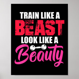 Womens Train Like A Look Like A Beauty Gym Workout Poster