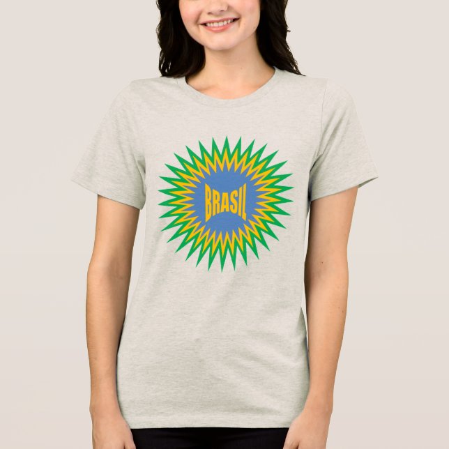 Women's Tri-blend T-Shirt oatmeal  SUN  BRASIL Tri-Blend Shirt (Front)