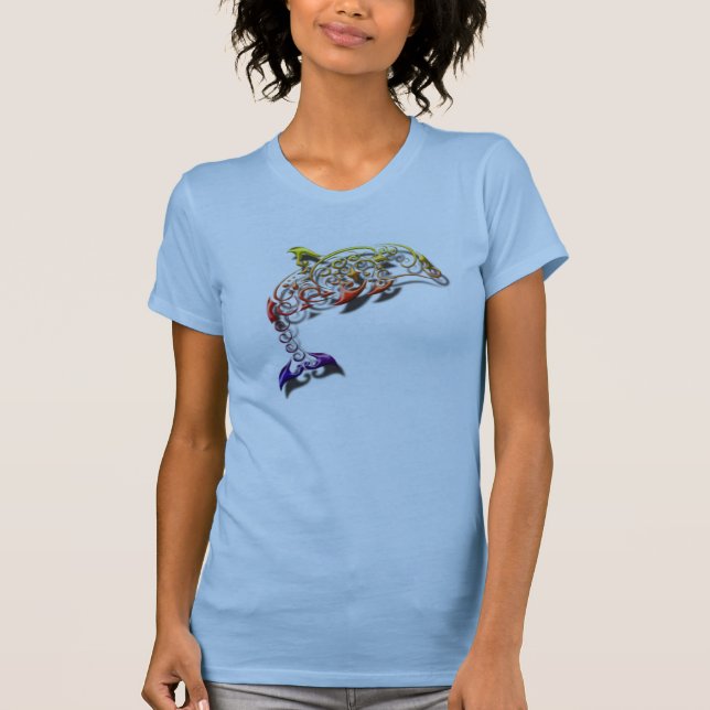 Womens tribal dolphin shirt (Front)