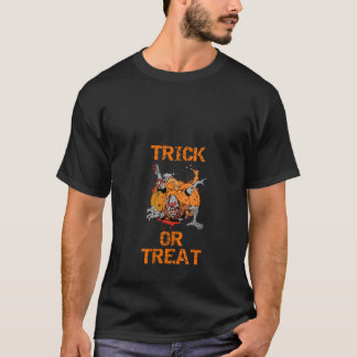 Womens Trick or Treat Zombie Pumpkin Halloween V N T-Shirt