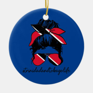Womens Trinidad Tobago Life Trinidadian Flag Ceramic Tree Decoration