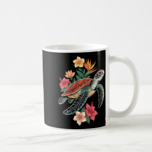 Womens Trocal Sea Turtle Hibiscus Ocean Wildlife Coffee Mug