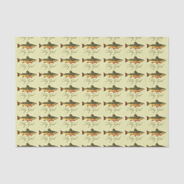 Women's Trout Fishing Tissue Paper (Front)