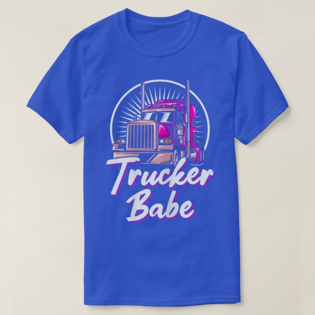 Womens Trucker Babe Truck Driver Asphalt Cowboy Hi T-Shirt (Design Front)