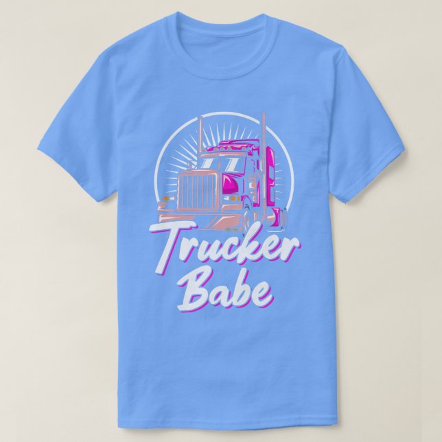 Womens Trucker Babe Truck Driver Asphalt Cowboy Hi T-Shirt (Design Front)
