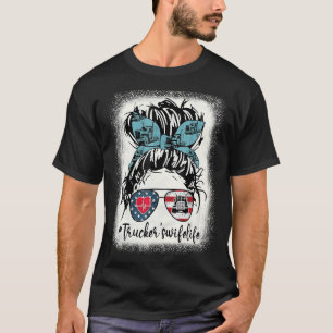 Womens Trucker Wife's Life Bleached Shirt Messy Bu