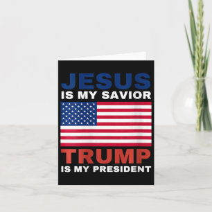 Womens Trump 2020 Gifts Jesus Is My Saviour Trump Card
