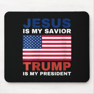 Womens Trump 2020 Gifts Jesus Is My Saviour Trump  Mouse Pad