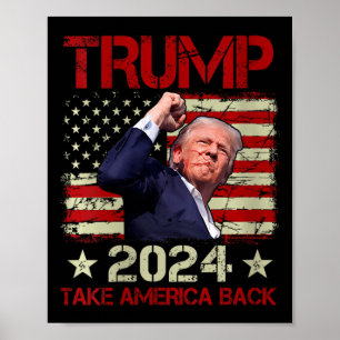 Womens Trump Fist Pump Shot At Trump 2024 Trump Su Poster