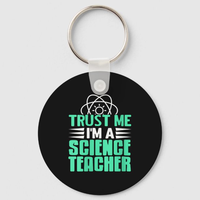 Womens Trust Me I’m Science Teacher With Stem Supe Key Ring (Front)
