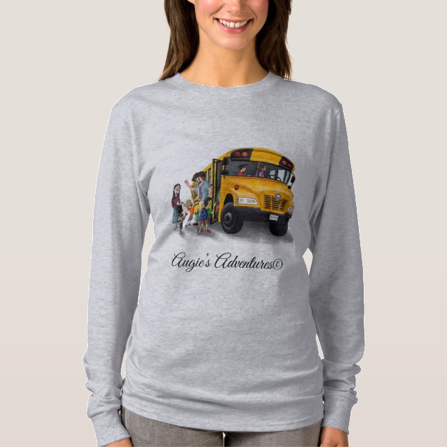 Women's tshirt fun!   Back to school bus picture.  (Front)