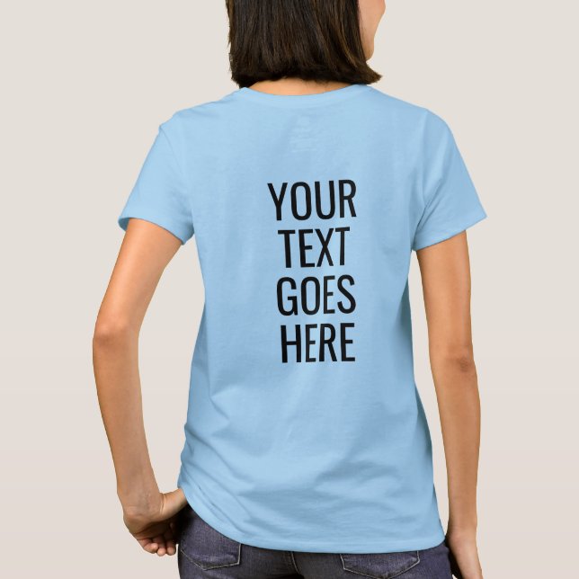 Womens TShirts Back Side Print Template Light Blue (Back)