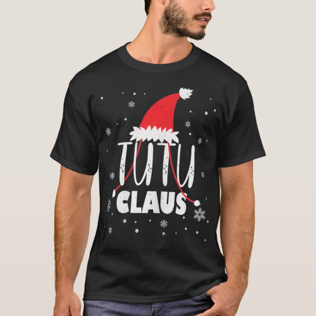 Womens Tutu Claus Santa Hat Hawaiian Grandma & Gra T-Shirt (Front)