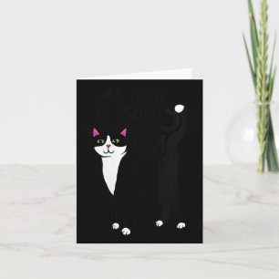 Womens Tuxedo Cat Mum Cute V-neck Card