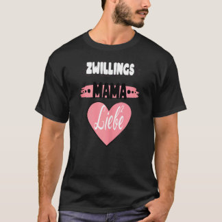 Womens Twins Mum Twin Mum Pregnant Love High 2 T-Shirt