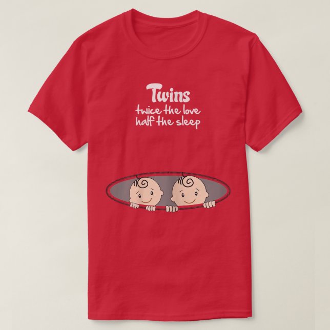 Womens Twins Peeking Funny Cute Pregnancy Announce T-Shirt (Design Front)