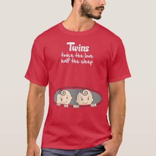 Womens Twins Peeking Funny Cute Pregnancy Announce T-Shirt