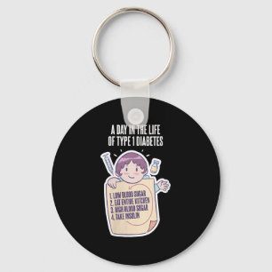 Womens Type 1 Diabetes Awareness Month Funny Diabe Key Ring