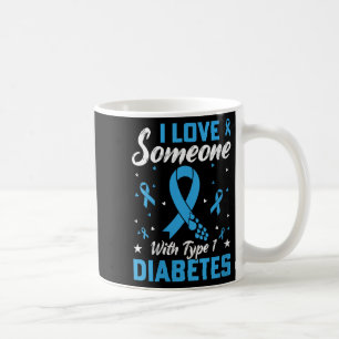 Womens Type 1 Diabetes Love Juvenile Diabetes Blue Coffee Mug