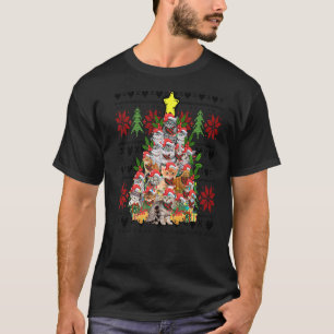 Women's Ugly Christmas Cat Xmas Tree 2 T-Shirt